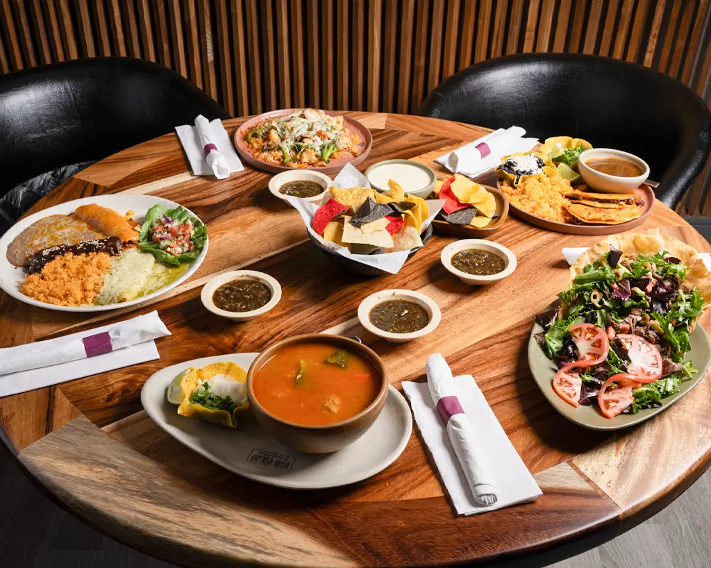 Mexican food spread at Rio Viejo restaurant